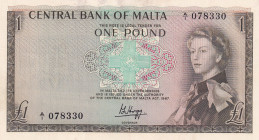 Malta, 1 Pound, 1969, XF, p29a
XF
Queen Elizabeth II. Potrait
Estimate: $35-70