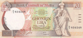 Malta, 20 Liri, 1989, UNC, p44a
UNC