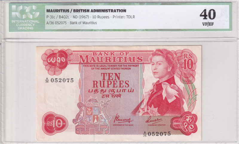 Mauritius, 10 Rupees, 1967, VF, p31c
VF
ICG 40
Estimate: $50-100
