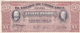 Mexico, 20 Pesos, 1915, UNC, pS537
UNC
El Estado De Chihuahua
Estimate: $25-50