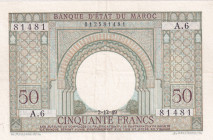 Morocco, 50 Francs, 1949, XF, p44
XF
Estimate: $15-30