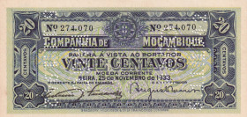 Mozambique, 20 Centavos, 1933, UNC, pR29
UNC
Perforated
Estimate: $15-30