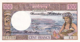 New Hebrides, 100 Francs, 1977, UNC, p18d
UNC
Estimate: $25-50