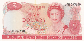New Zealand, 5 Dollars, 1985/1989, UNC, p171b
UNC
Queen Elizabeth II. Potrait
Estimate: $30-60