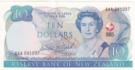New Zealand, 10 Dollars, 1990, UNC, p176
UNC
Queen Elizabeth II Portrait, Commemorative Banknote
Estimate: $25-50