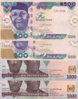 Nigeria, 500-1.000 Naira, 2017/2020, p30; p36, (Total 4 banknotes)
In different condition between AUNC and XF.
Estimate: $15-30