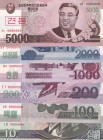North Korea, 10-100-200-1.000-2.000-5.000 Won, 2002/2008, UNC, SPECIMEN
UNC
(Total 6 banknotes)
Estimate: $15-30