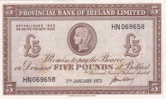 Northern Ireland, 5 Pounds, 1972, XF, p246a
XF
Estimate: $125-250