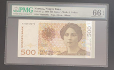 Norway, 500 Kroner, 2015, UNC, p51g
UNC
PMG 66 EPQ
Estimate: $150-300