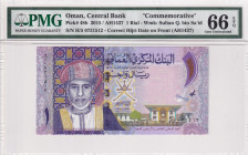 Oman, 1 Rial, 2015, UNC, p48b
UNC
PMG 66 EPQ, Commemorative banknot
Estimate: $30-60