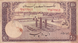 Pakistan, 10 Rupees, 1951/1967, FINE(+), p13
FINE(+)
There are bands and openings
Estimate: $15-30