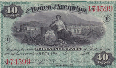 Peru, 40 Centavos, 18XX, UNC, pS116
UNC
Banco de Arequipa
Estimate: $75-150