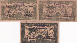 Philippines, 5 Centavos, 1942, XF, pS178, (Total 3 banknotes)
XF
Cagayan, Stained
Estimate: $25-50