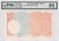 Portugal, 500 Escudos, 1932/1934, UNC, p147pp2
UNC
PMG 64, Back Progressive Proof
Estimate: $250-500