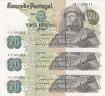 Portugal, 20 Escudos, 1971, UNC, p173, (Total 3 consecutive banknotes)
UNC
Estimate: $25-50