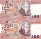 Portugal, 500 Escudos, 1987/1992, UNC, p180, (Total 2 banknotes)
UNC
Estimate: $25-50