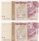 Portugal, 500 Escudos, 1997, UNC(-), p187b, (Total 2 banknotes)
UNC(-)
Estimate: $15-30