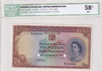 Rhodesia & Nyasaland, 10 Pounds, 1956, AUNC, p23s, SPECIMEN
AUNC
PMG 58
Estimate: $7000-14000