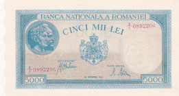 Romania, 5.000 Lei, 1943, UNC(-), p55
UNC(-)
Estimate: $15-30