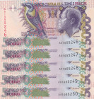 Saint Thomas & Prince, 5.000 Dobras, 1996, UNC, p65a, (Total 5 consecutive banknotes)
UNC
Estimate: $15-30