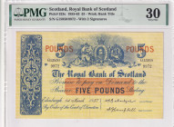 Scotland, 5 Pounds, 1955/1963, VF, p323c
VF
PMG 30
Estimate: $125-250