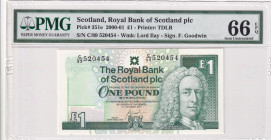 Scotland, 1 Pound, 2000/2001, UNC, p351e
UNC
PMG 66 EPQ, Queen Elizabeth II. Potrait
Estimate: $30-60