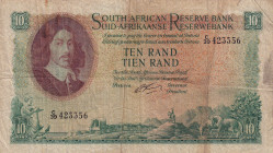 South Africa, 10 Rand, 1962/1965, FINE, p106b
FINE
There are stains and openings.
Estimate: $20-40