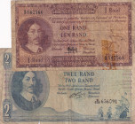 South Africa, 1-2 Rand, 1961/1965, FINE, p102; p105, (Total 2 banknotes)
FINE
There are blemishes, rips and large tears
Estimate: $20-40