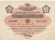 Turkey, Ottoman Empire, 5 Piastres, 1916, XF, p79, Talat / Hüseyin Cahid
XF
V. Mehmed Reşad Period, AH: 22 December 1331, sign: Talat / Hüseyin Cahi...