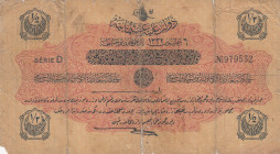 Turkey, Ottoman Empire, 1/2 Livre, 1916, POOR, p89, Talat / Hüseyin Cahid
POOR
V. Mehmed Reşad Period, AH: 6 August 1332,sign: Talat / Hüseyin Cahid...