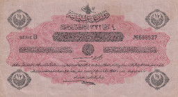 Turkey, Ottoman Empire, 1/2 Livre, 1917, XF(-), p98, Cavid / Hüseyin Cahid
XF(-)
V. Mehmed Reşad Period, AH: 4 February 1332, Sign: Cavid / Hüseyin ...