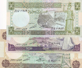 Syria, 5-10-50 Pounds, 1991, p100; p101; p103, (Total 3 banknotes)
5-10 Pounds, UNC(-); 50 Pounds, UNC
Estimate: $15-30