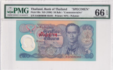 Thailand, 50 Baht, 1996, UNC, p99s, SPECIMEN
UNC
PMG 66 EPQ
Estimate: $150-300