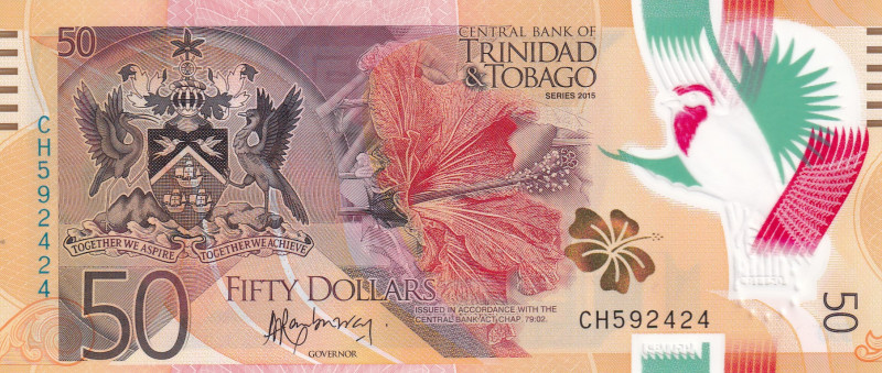 Trinidad & Tobago, 50 Dollars, 2015, UNC, p59
UNC
Polymer plastics banknote
E...