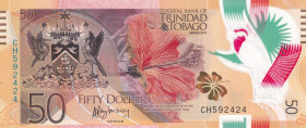 Trinidad & Tobago, 50 Dollars, 2015, UNC, p59
UNC
Polymer plastics banknote
Estimate: $15-30