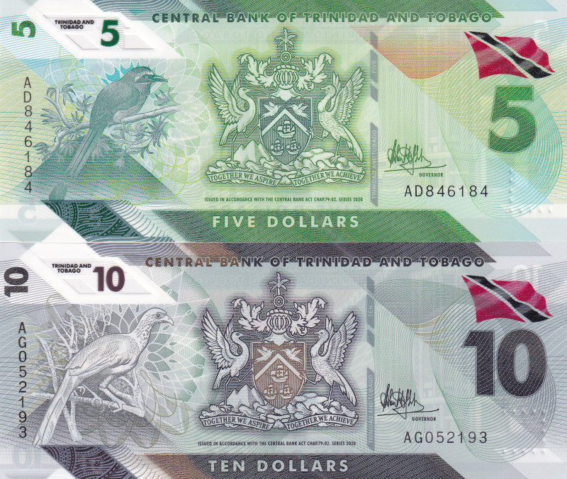 Trinidad & Tobago, 5-10 Dollars, 2020, UNC, pNew, (Total 2 banknotes)
UNC
Poly...