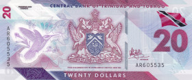 Trinidad & Tobago, 20 Dollars, 2020, UNC, pNew
UNC
Polymer plastics banknote
Estimate: $15-30