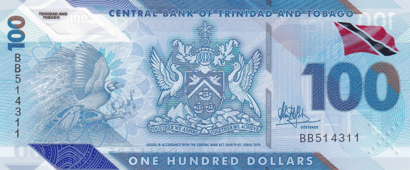 Trinidad & Tobago, 100 Dollars, 2019, UNC, pNew
UNC
Polymer plastics banknote...