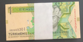 Turkmenistan, 1 Manat, 2014, UNC, p29b, BUNDLE
UNC
(Total 100 consecutive banknotes)
Estimate: $25-50