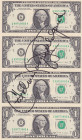 United States of America, 1 Dollar, 1988, UNC, p480, (Total 4 banknotes)
UNC
Signed by the United States Treasurer, In 4 blocks. Uncut.
Estimate: $...