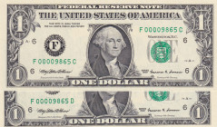 United States of America, 1 Dollar, 1999, UNC, p504, (Total 2 banknotes)
UNC
Twin serial number
Estimate: $25-50