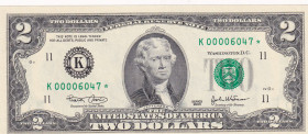 United States of America, 2 Dollars, 2003, UNC, p516a, REPLACEMENT
UNC
Low serial
Estimate: $20-40