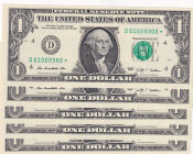 United States of America, 1 Dollar, 2009, UNC, p530, REPLACEMENT
UNC
(Total 5 banknotes)
Estimate: $25-50