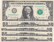 United States of America, 1 Dollar, 2009, UNC, p530, REPLACEMENT
UNC
(Total 5 consecutive banknotes)
Estimate: $25-50