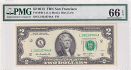 United States of America, 2 Dollars, 2013, UNC(-), p538
UNC(-)
PMG 66 EPQ
Estimate: $25-50