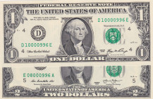 United States of America, 1-2 Dollars, 2006/2013, UNC, p523; p538, (Total 2 banknotes)
UNC
Nice serial number
Estimate: $30-60