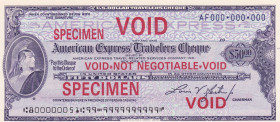 United States of America, 50 Dollars, 19XX, UNC, SPECIMEN
UNC
Travellers Cheque
Estimate: $50-100
