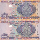 Vanuatu, 200 Vatu, 1995, UNC, p8a; p8c, (Total 2 banknotes)
UNC
2 different signatures 
Estimate: $15-30