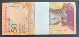 Venezuela, 50 Bolívares, 2018, UNC, p105, BUNDLE
UNC
(Total 100 consecutive banknotes)
Estimate: $30-60