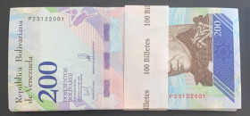 Venezuela, 200 Bolívares, 2018, UNC, p107, BUNDLE
UNC
(Total 100 consecutive banknotes)
Estimate: $30-60